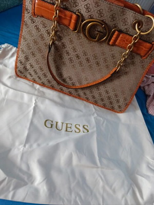Guess handbag like new, beige and orange
