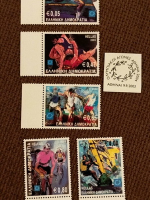 Commemorative stamp set Olympic Games Athens 2004 new, unsealed