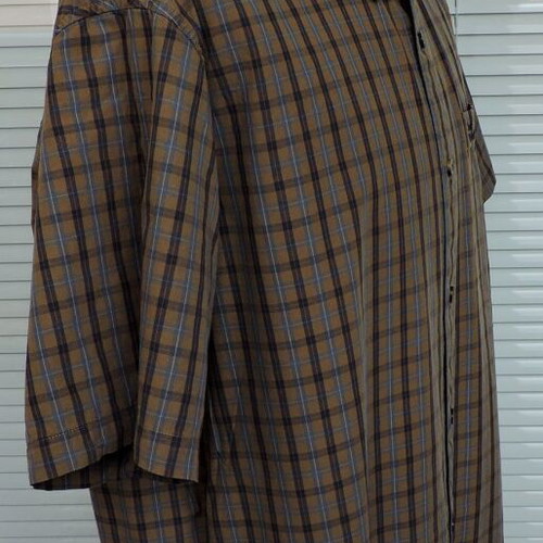 Jack Wolfskin Mens Brown Checked Organic Cotton Shirt XXL like new