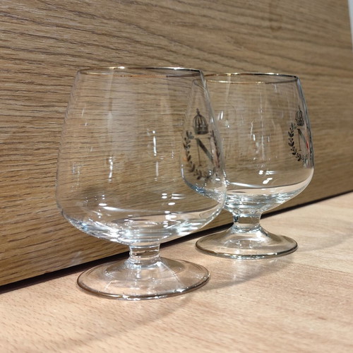 Napoleon Cognac set of two vintage promotional glasses like new