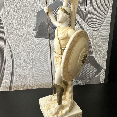 Achilles alabaster statue like new, 24 cm tall