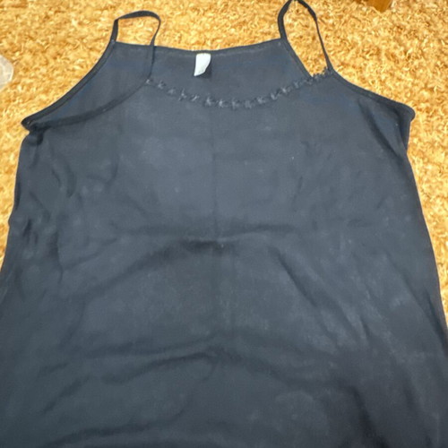 Black tank top used with floral design, size M