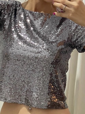 Elegant night top like new, silver