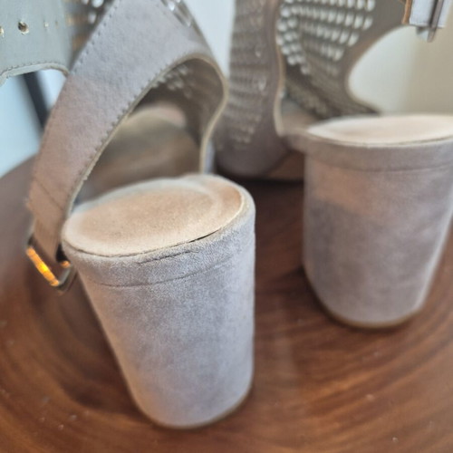 Primark summer peep toe shoes like new, grey, heel 8cm, size 38