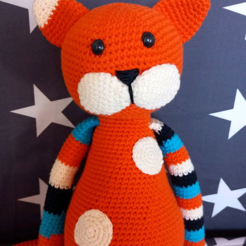 Knitted cat doll 45cm new, handmade and cuddly