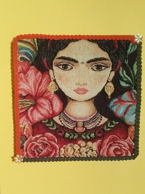Frida Kalo Handmade Wall Art 20x20 Canvas
