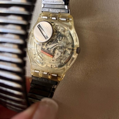 Swatch 90s watch used, black and silver