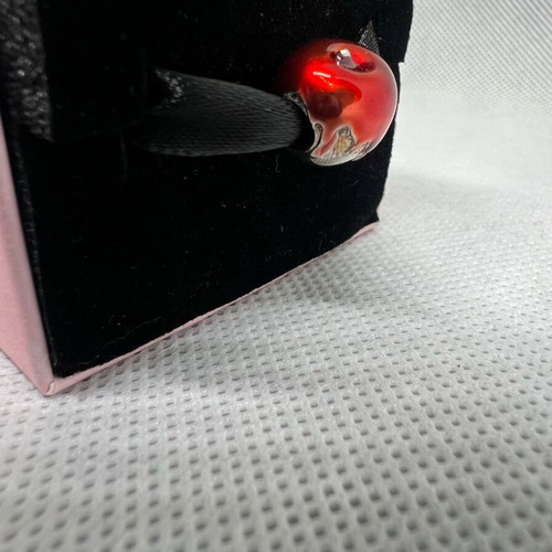 Apple symbol s925 new, red and silver charm