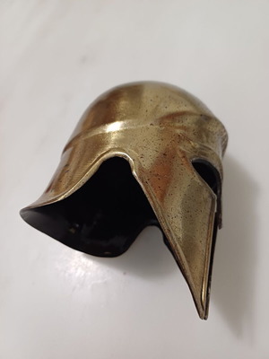 Metal helmet used, 11cm height