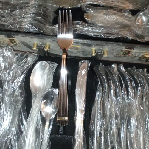 Solingen cutlery set new, stainless steel with gold-plated details, 72 pieces