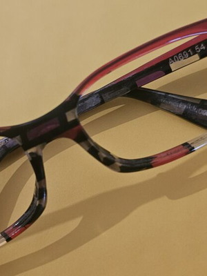 Alain Mikli eyeglass frame used, black and red