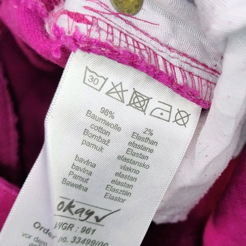 Fuchsia cotton denim pants like new, size S