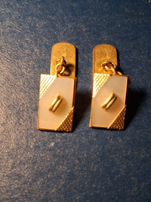 Cufflinks vintage 1960s used, gold tone metal