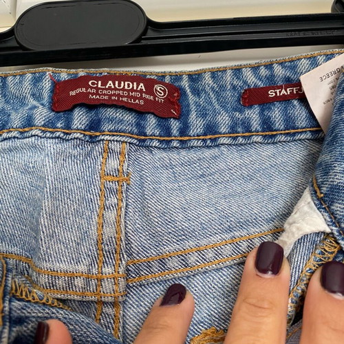 Staff denim women's no 24 used, with rips, blue