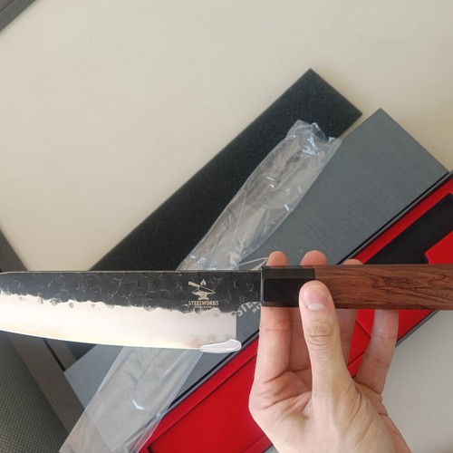 PM8 Santoku 7 Inch Japanese Style Chef Knife 3 Layers Damascus new
