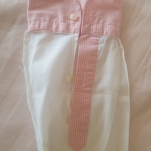Fursterberg men's white shirt with pink check collar and cuffs like new