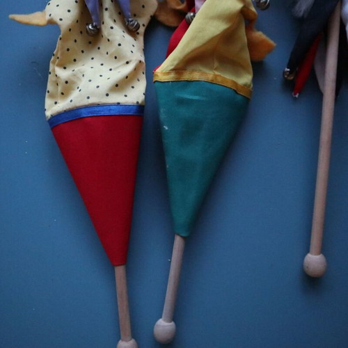 Wooden clown puppets for puppet theater like new