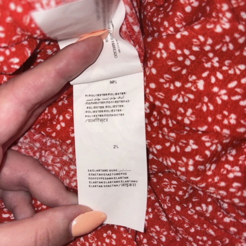 Pink Woman floral jumpsuit, medium, red and white