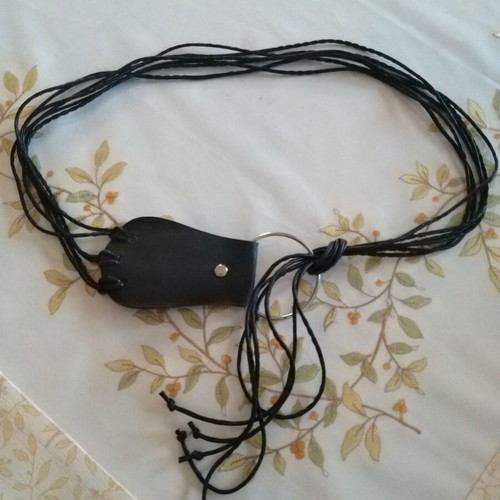 Women's black belt with cords like new