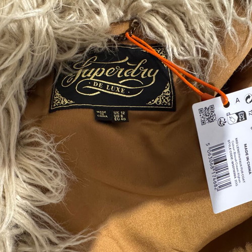 Superdry De Luxe παλτό από συνθετική γούνα καινούργιο, μέγεθος Medium