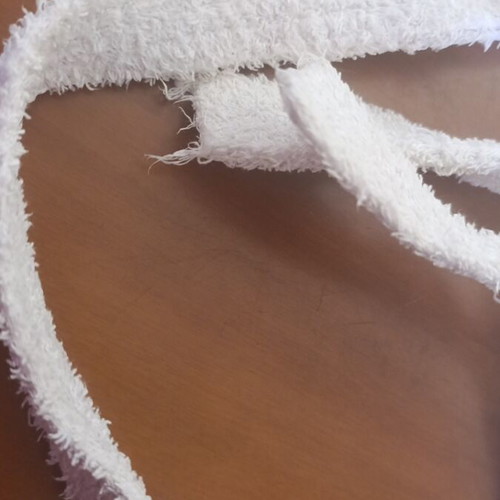 Bathrobe belt used, white, 168 cm