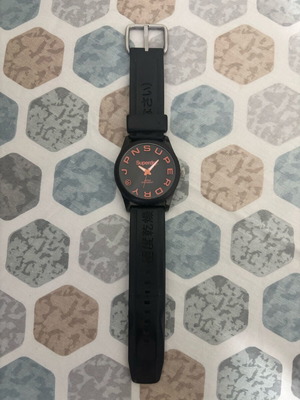 Superdry watch like new, black rubber, men's