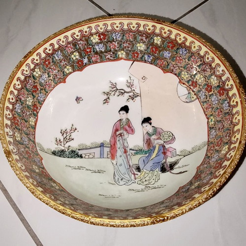 Satsuma Porcelain Set 4 pieces Famille Rose