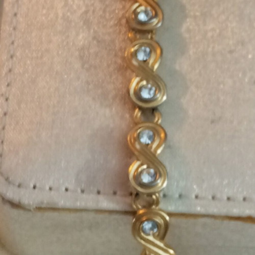 Swarovski infinity crystal bracelet faux vintage used, wrist size 18cm