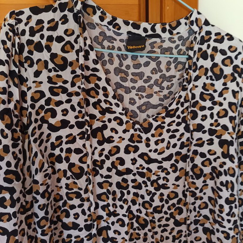 Leopard print long blouse short dress size L like new
