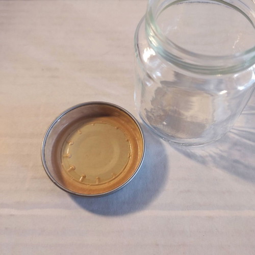 Gerber glass jar used, vintage baby food packaging