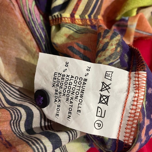 Erfo shirt tunic with psychedelic patterns like new, multicolor, size 44