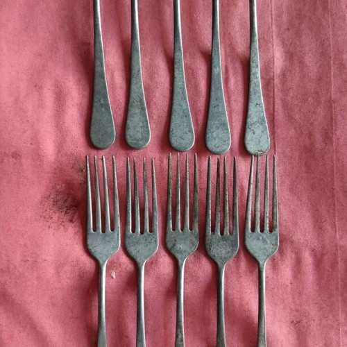 Vintage collectible forks set of 10 used, very old