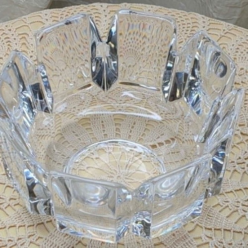 Orrefors Corona Crystal Bowl vintage by Lars Hellsten like new