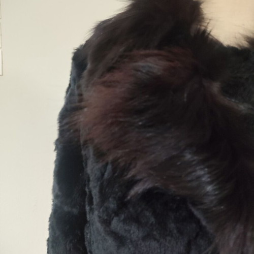 Conbipel short rabbit fur coat like new, black