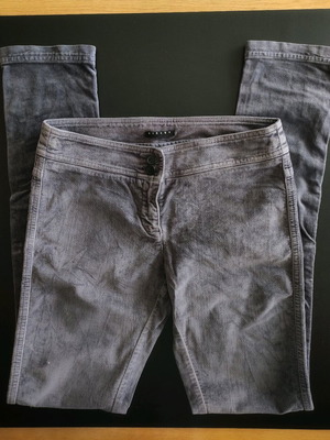 Sisley pants used, velvet texture, blue, size S