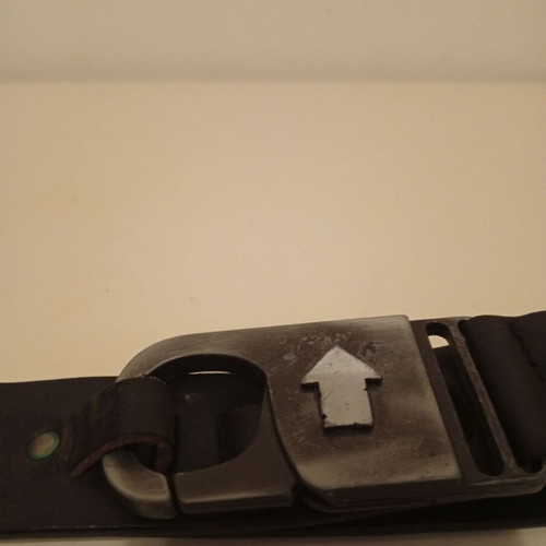 Criminal genuine leather belt like new, size L/XL, black with silver details