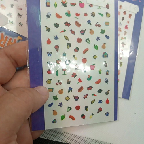 Nail art stickers new, pack of three with fruits, animals, bears