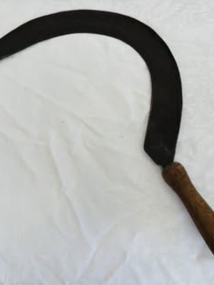 Cypriot sickle used, 40x24cm, antique handmade