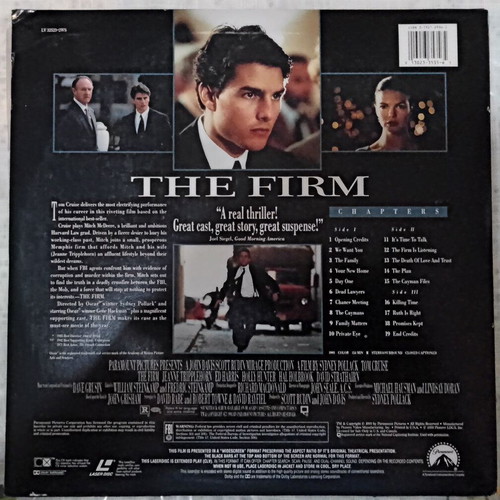 The Firm LaserDisc like new, thriller