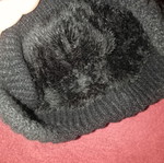 Black hat with ear coverage and fur lining new