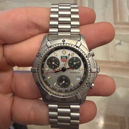 Tag Heuer men's chronograph watch silver like new