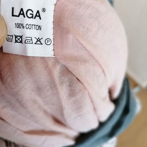 Laga cotton dress size L like new, gray and beige