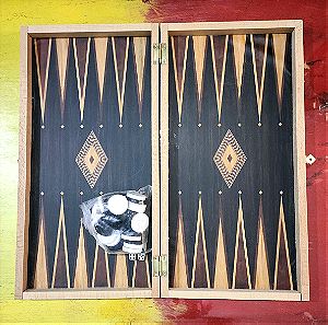 Τάβλι Ξύλινο (38 x 38 cm) / Πόρτες / Πλακωτό / Φεύγα / Σκάκι / Ντάμα.