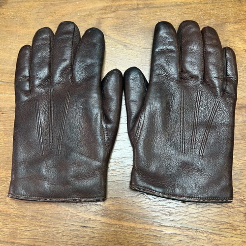 Leather gloves used, genuine brown Napa leather