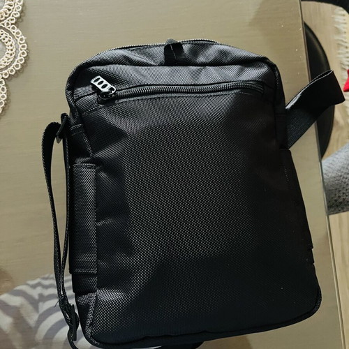 Polo crossbody bag, black, 3 outer pockets