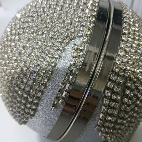 Evening handbag gray like new with strass