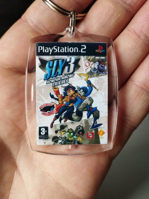 Sly 3 Honour Among Thieves PS2 keychain, transparent acrylic