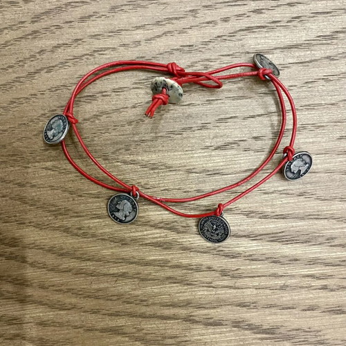 Anklet with leather like new, red