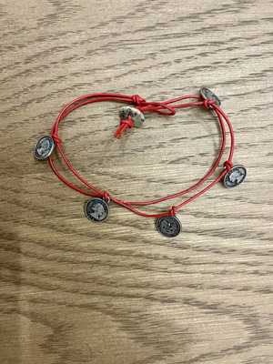 Anklet with leather like new, red