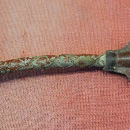 Leather officer whip from 1940s used, worn
